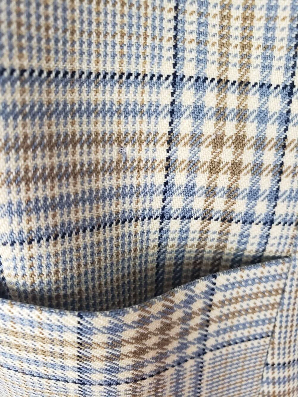 Gruppo Americano Tan Glen Plaid Wool Waistcoat Menswear Lapel Vest Womens Small